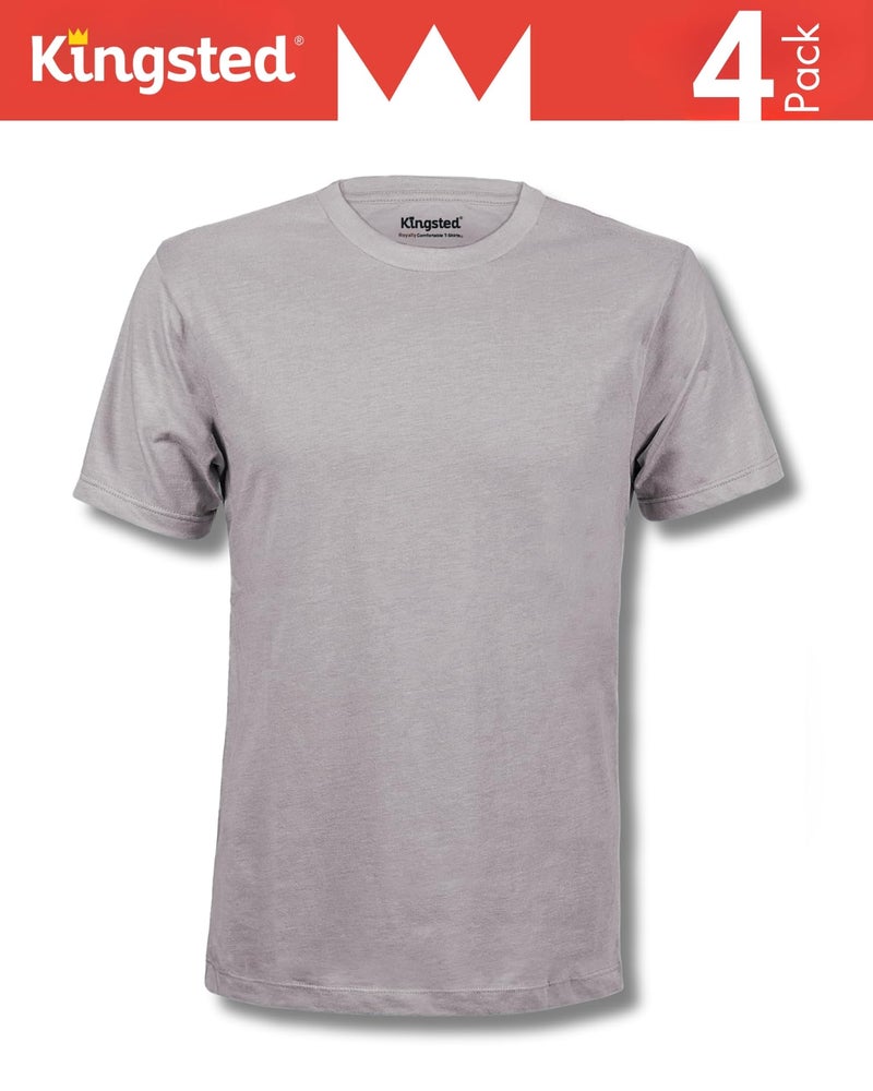 Kingsted Men's T-Shirts Pack - Royally Comfortable - Super Soft Cotton Blend - Short Sleeve Tagless Crewneck - Plain Colored Classic Tees (4 Pack, Favorites, Small) - Image 5